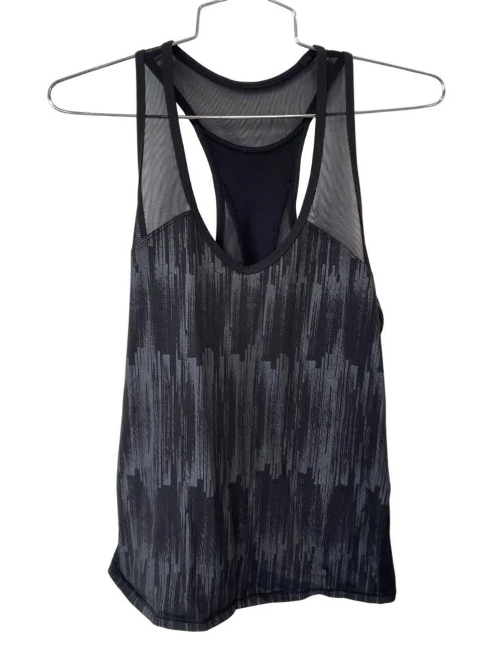 Lululemon Ace Tank Top Size 4 Scoop Neck Mesh Racerback Black Gym Athleisure